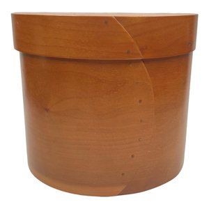 Vintage Honey Color Shaker Style Round Box with Lid